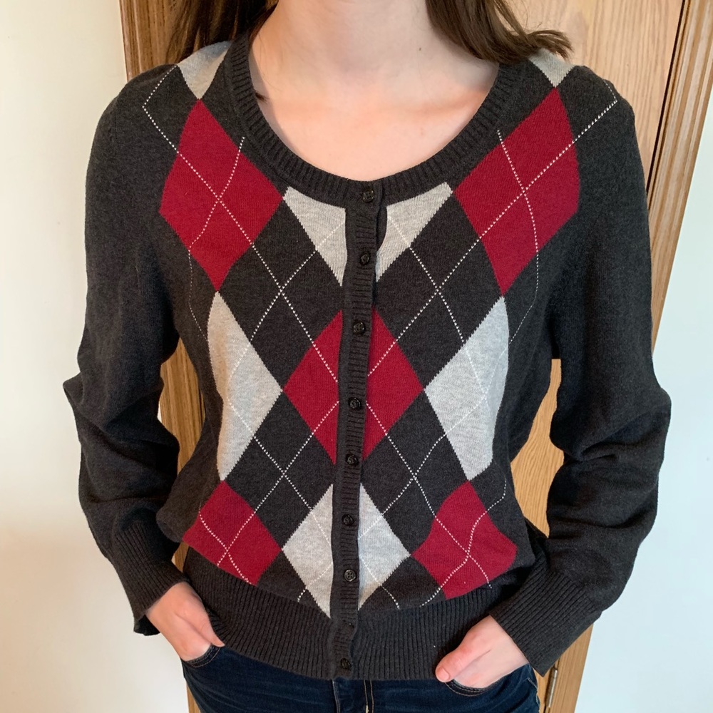 Sonoma Argyle Cardigan